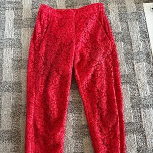 J . Crew Red Lace Fancy Pants